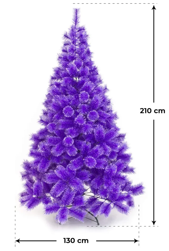 Albero di Natale Artificiale Apertura Ramo/Ramo Pituffik Viola Varie Misure - immagine 3