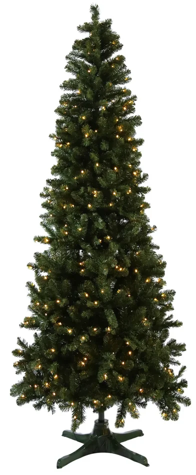 Albero di Natale Artificiale con LED Apertura ad Ombrello Kentucky Slim Verde Varie Misure