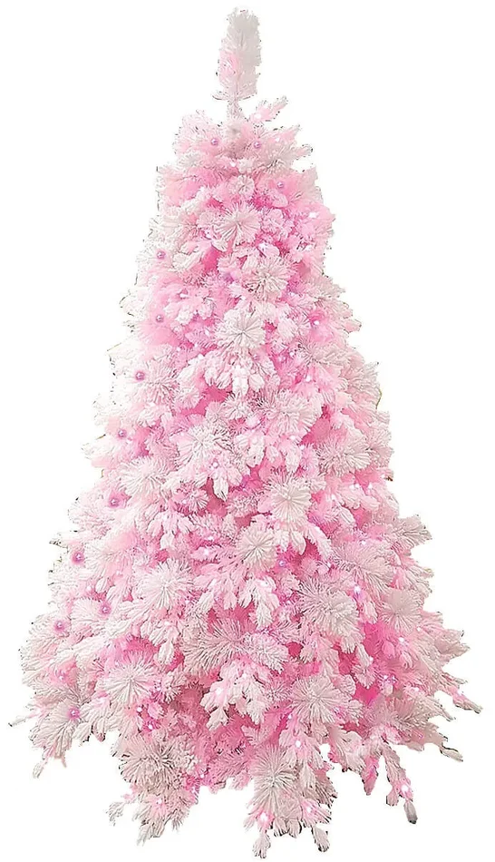 Albero di Natale Artificiale con Led Rosa Monterosa Bianco Varie Misure