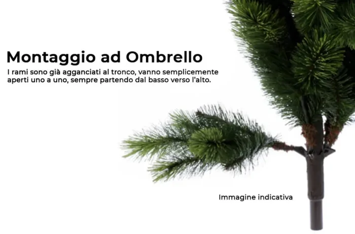 Albero di Natale Artificiale con Led Rosa Monterosa Bianco Varie Misure - immagine 3