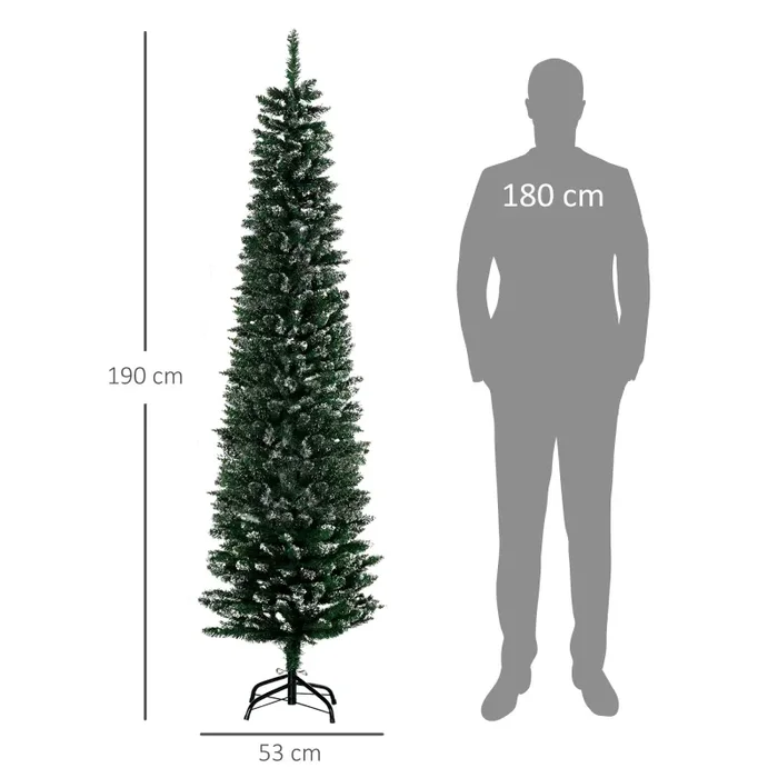Albero di Natale Artificiale Innevato 195 cm 570 Rami Verde - immagine 3