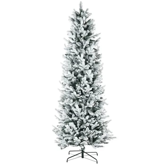 Albero di Natale Artificiale Innevato 225 cm 988 Rami Apertura Automatica Verde Sconti