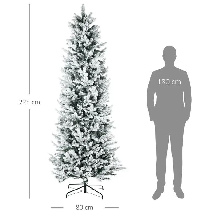 Albero di Natale Artificiale Innevato 225 cm 988 Rami Apertura Automatica Verde Sconti - immagine 3