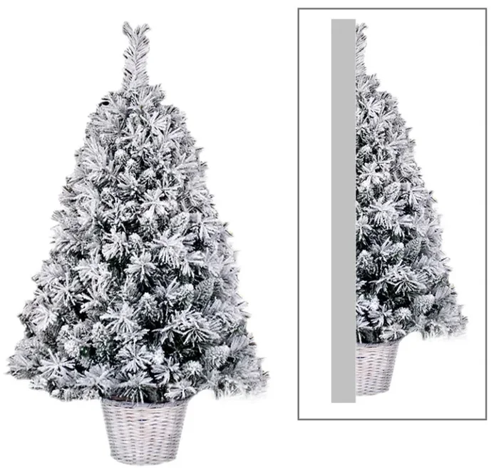 Albero di Natale Artificiale Innevato da Parete Basket Sweden White Varie Misure