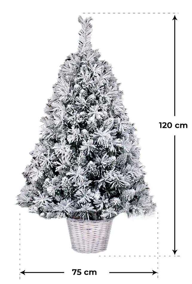 Albero di Natale Artificiale Innevato da Parete Basket Sweden White Varie Misure - immagine 3