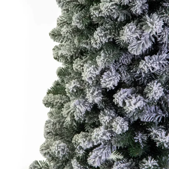 Albero di Natale Artificiale Innevato Monte Vettore Slim Verde Varie Misure - immagine 3