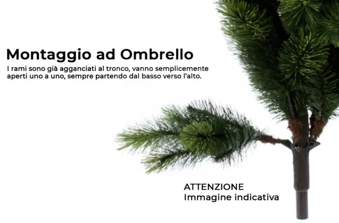 Albero di Natale Artificiale Monte Durando Verde Varie Misure Saldi - immagine 3