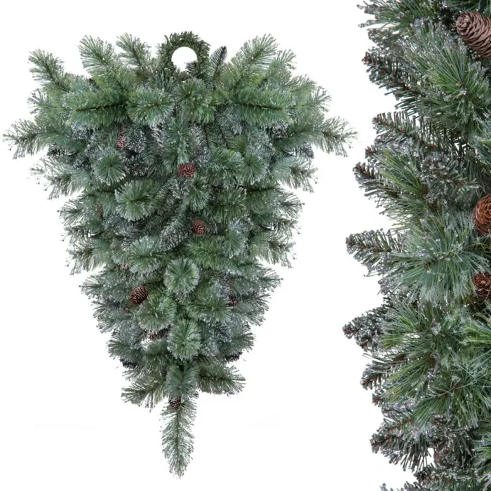 Albero di Natale Artificiale Rovesciato 150 cm 737 Rami Abete Verde Argento Online