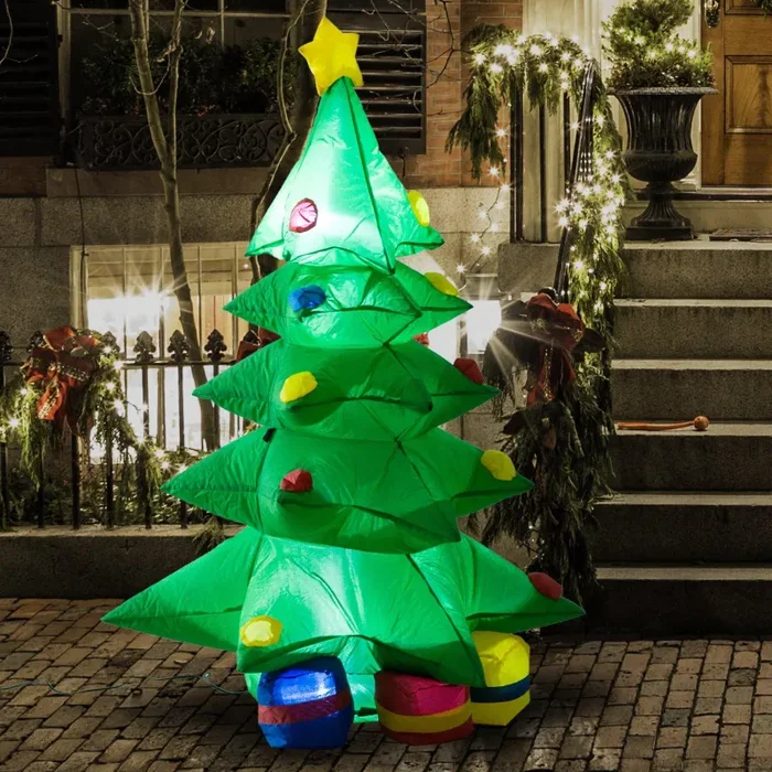 Albero di Natale Gonfiabile 120 cm in Poliestere con Luci LED - immagine 2