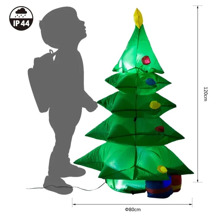 Albero di Natale Gonfiabile 120 cm in Poliestere con Luci LED - immagine 3