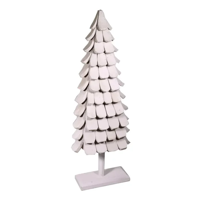 Albero di Natale in Legno di Paulownia H132cm Bianco