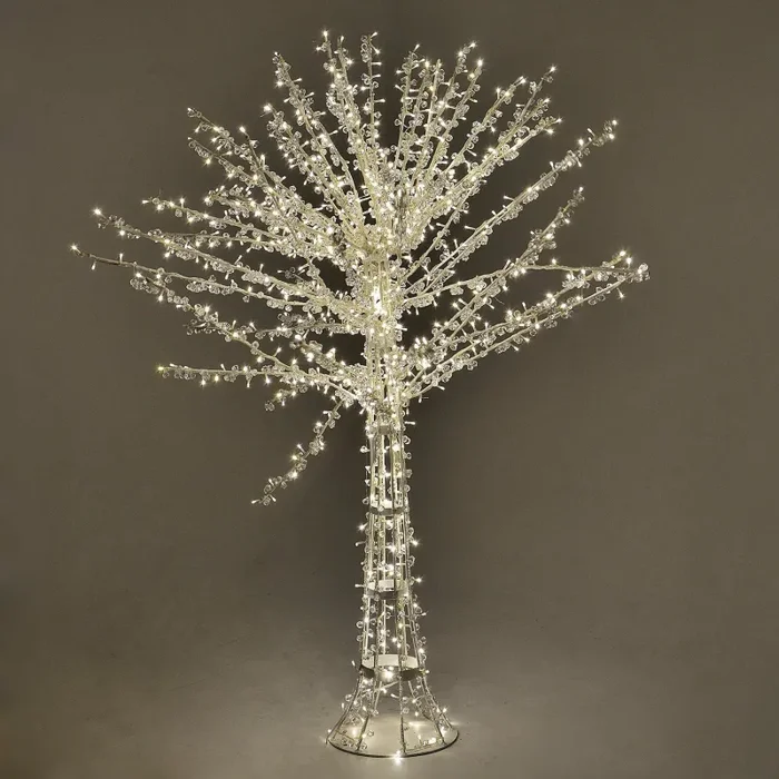 Albero di Natale Luminoso con 1016 Led Bianco Caldo H150cm Cristallo