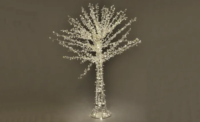 Albero di Natale Luminoso con 1016 Led Bianco Caldo H150cm Cristallo - immagine 2
