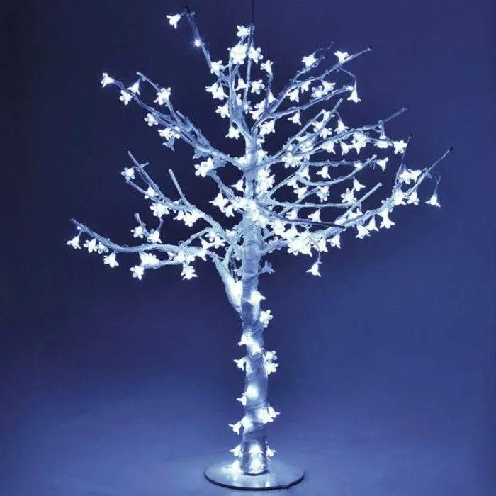 Albero di Natale Luminoso con 384 Led Bianco Freddo H150cm Ciliegio In saldo