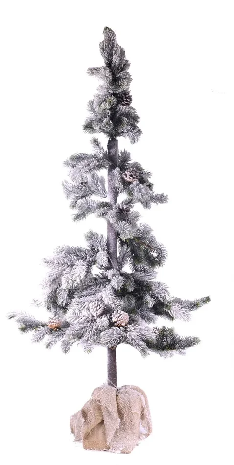 Albero di Natale Luminoso con LED e Pigne in PVC H143cm Juta Verde Innevato Fornitura - immagine 2