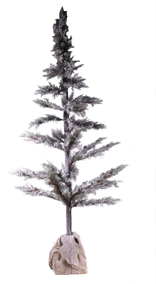 Albero di Natale Luminoso con LED e Pigne in PVC H170cm Juta Verde Innevato Saldi - immagine 2