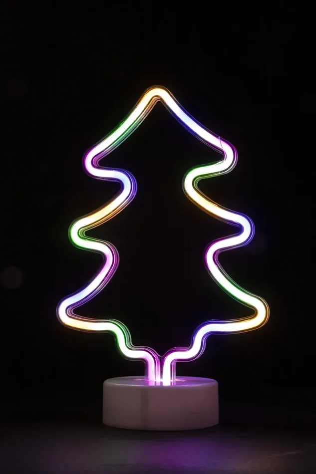 Albero di Natale Luminoso Neon a Led H29,5 cm Soriani Multicolor - immagine 2