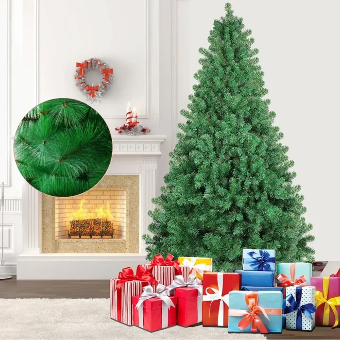 ALBERO DI NATALE REALISTICO PINO VERDE SUPER FOLTO 150 CM NATURALE