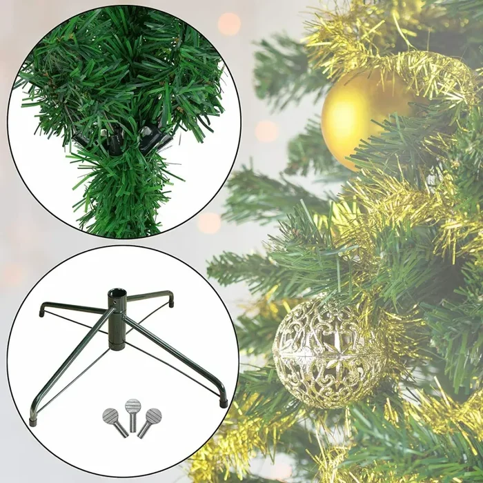 ALBERO DI NATALE REALISTICO PINO VERDE SUPER FOLTO 150 CM NATURALE - immagine 3