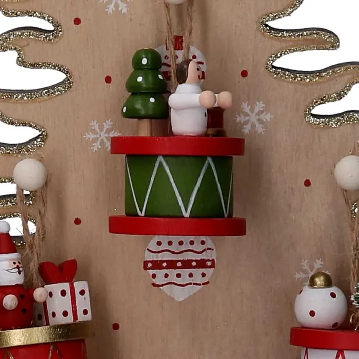 Albero espositore legno naturale c/12 decorazioni tamburo cm 18x12xh32 - immagine 2