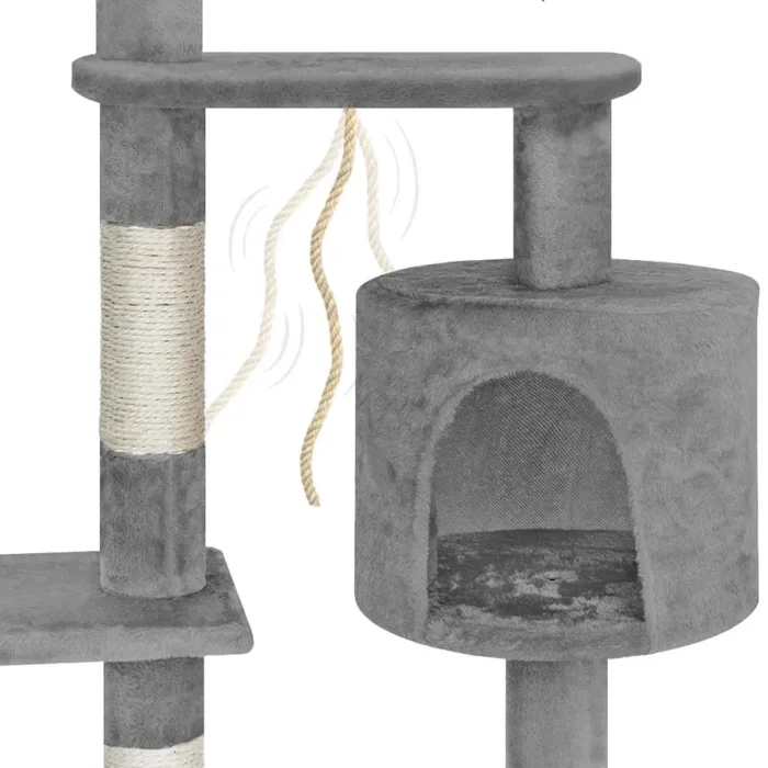 Albero Tiragraffi con Cuccia per Gatti H112 cm Rizzetti Picasso Grigio In saldo - immagine 3