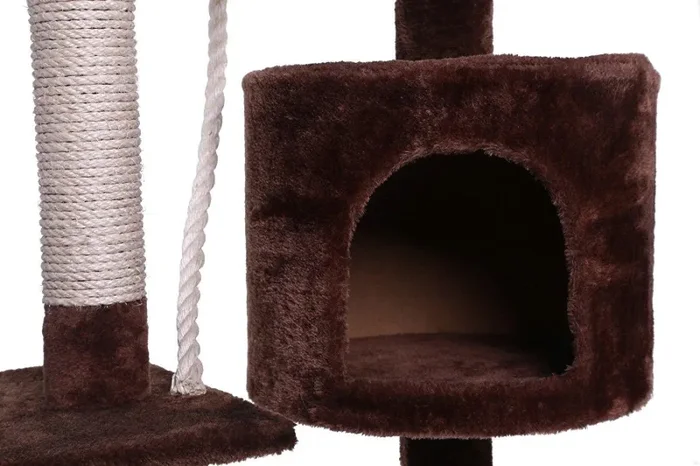 Albero Tiragraffi con Cuccia per Gatti H112 cm Rizzetti Rubik Marrone Vendita calda - immagine 3