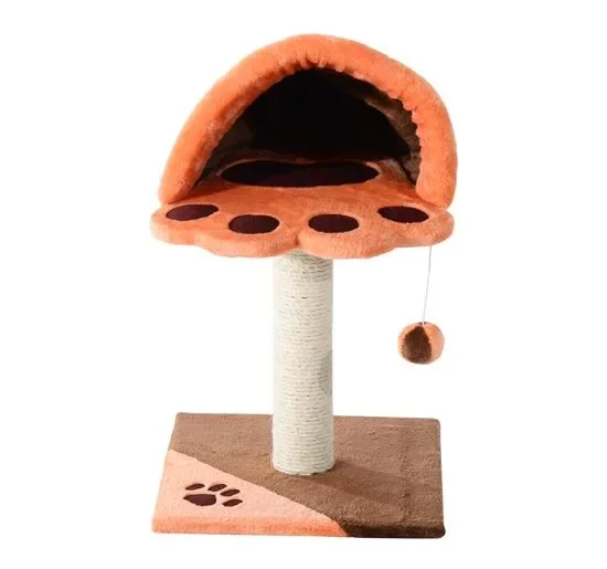 Albero Tiragraffi per Gatti con Cuccia in Peluche 40x40x60 cm