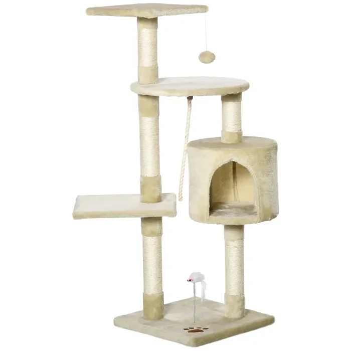 Albero Tiragraffi per Gatto beige 75x40x112 cm - immagine 2