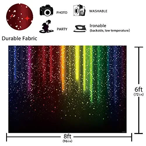 Allenjoy Let’s Glow – Sfondo fotografico per festa musicale, danza, 8’x6′ - immagine 2