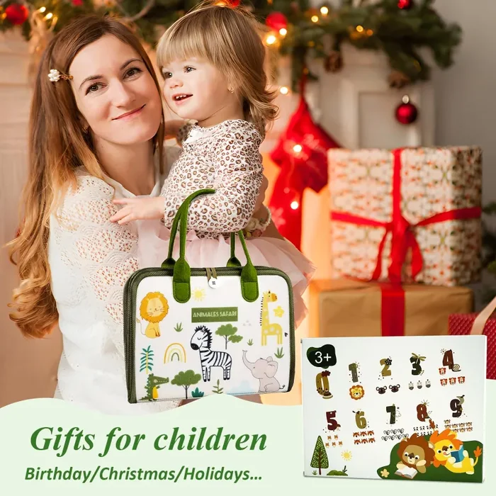 Almaxi Giochi Montessori Busy Board per Bambini 2 Anni, Giocattoli Sensoriali Educativo Giochi da Viaggio Libri Montessori, Regalo di Natale Compleanno per Bambini Bimba Bimbo1 2 3 4 5 Anni - immagine 2