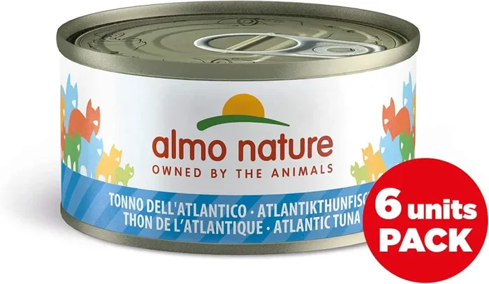 almo nature Megapack Tonno dell’Atlantico – cibo umido per gatti adulti 100% naturale – pacco da 6x70g lattine Fornitura - immagine 2