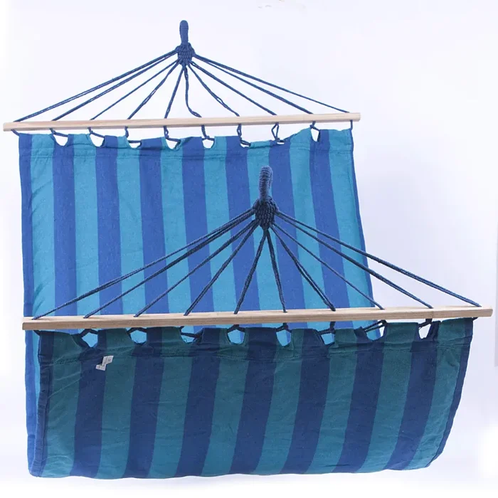 Amaca da Giardino 100×200 cm in Policotone e Legno di abete Blu e Turchese