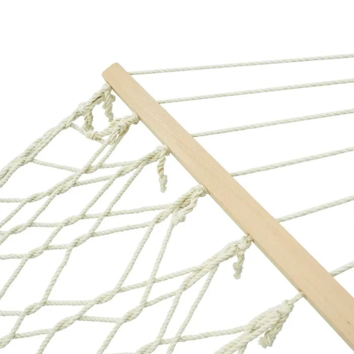 Amaca da Giardino 2×1,7m in Cotone Max 150 Kg Zinnia Bianca - immagine 3