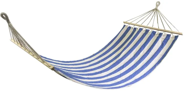 Amaca da Giardino 2x1m in Tessuto a Righe Blu e Bianco Online ora