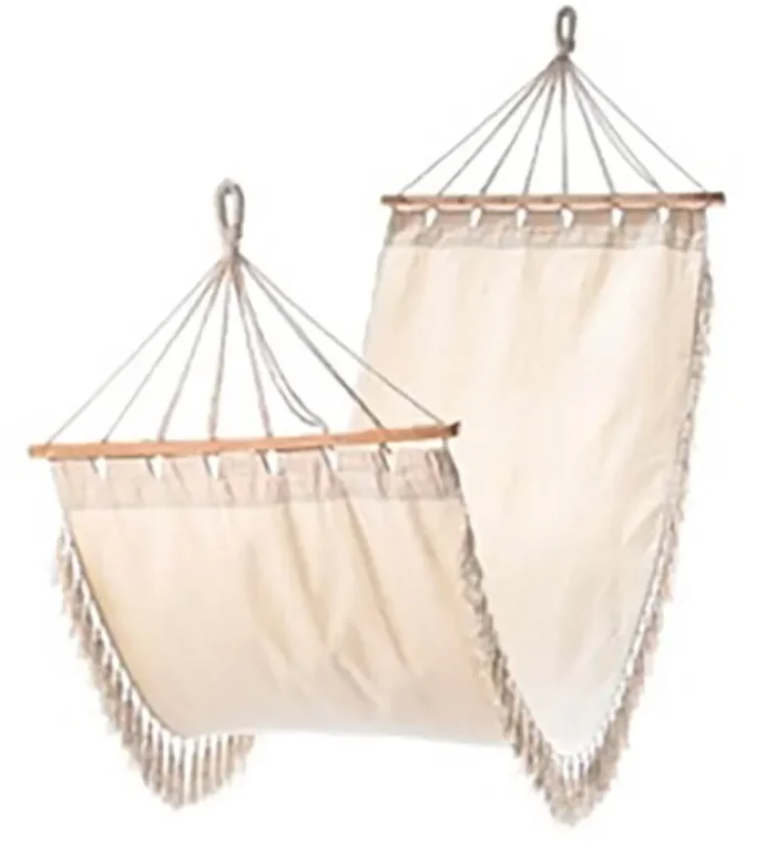 Amaca da Giardino 2x1m in Tessuto con Frange Bianca