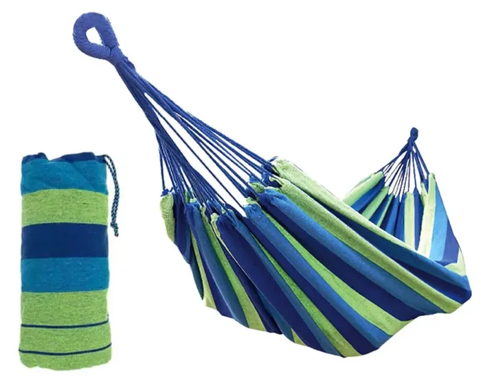 Amaca da Giardino in Cotone 2x1m 120Kg Menzi Blu e Verde