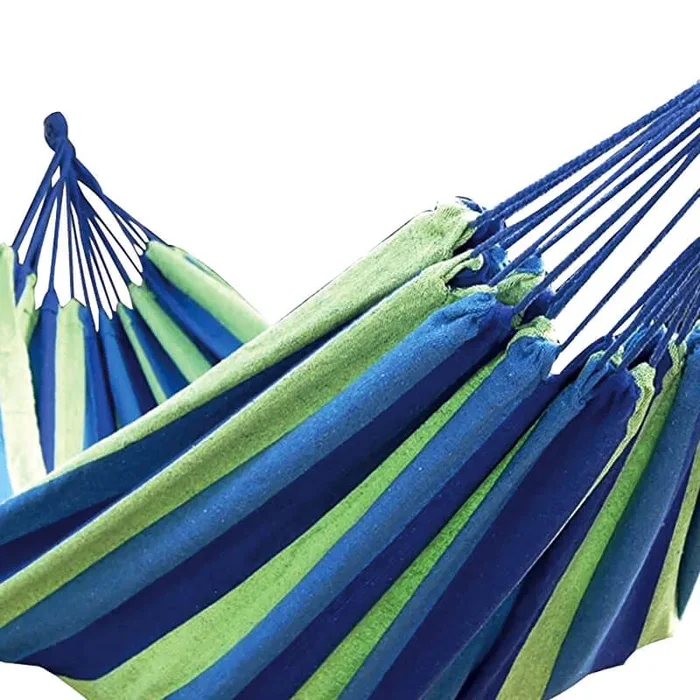Amaca da Giardino in Cotone 2x1m 120Kg Menzi Blu e Verde - immagine 3