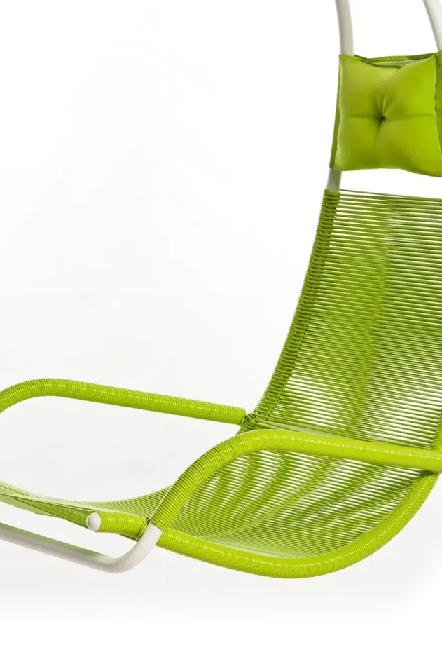 Amaca Dondolina da Giardino 200x97x110 cm in Acciaio e PVC Verde - immagine 2