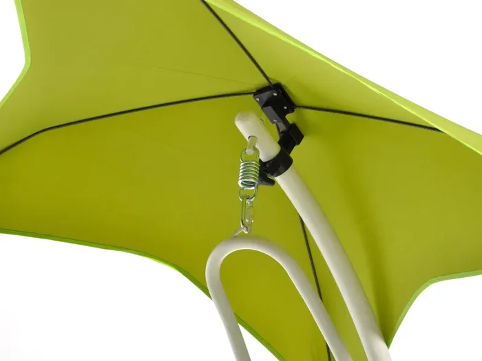 Amaca Dondolina da Giardino 200x97x110 cm in Acciaio e PVC Verde - immagine 3