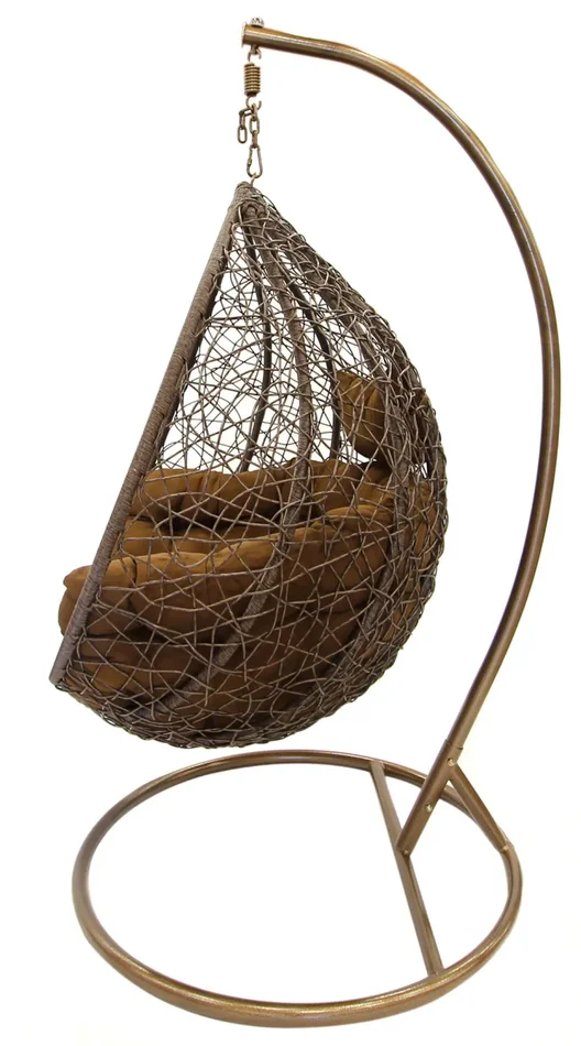 Amaca Dondolina da Giardino in Acciaio e Rattan Zaffiro Marrone - immagine 2