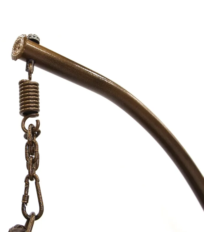 Amaca Dondolina da Giardino in Acciaio e Rattan Zaffiro Marrone - immagine 3