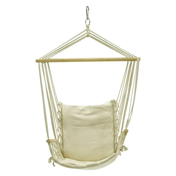 Amaca Sedia Sospesa 65x45x60 cm in Cotone Max 120 Kg Narciso Bianca - immagine 2