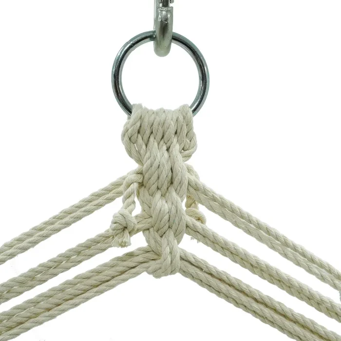 Amaca Sedia Sospesa 65x45x60 cm in Cotone Max 120 Kg Narciso Bianca - immagine 3