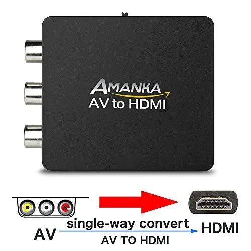 AMANKA Mini AV a HDMI Convertitore Adattatore,1080P Composito RCA a