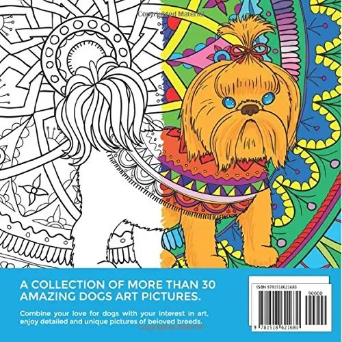 Amazing Dogs: Adult Coloring Book (Inglese) Copertina flessibile – 2… - immagine 2