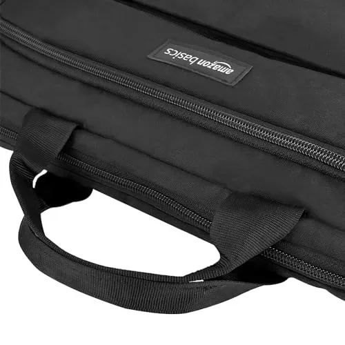 Amazon Basics – Borsa compatta per computer portatile con tasche per accessori (15,6 pollici, 40 cm), nero, confezione da 1 - immagine 2