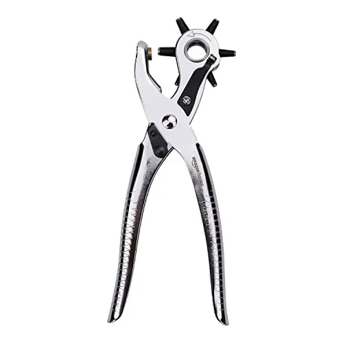 Amazon Basics – Set pinza fustellatrice, per il cuoio, rotante, per fori di diverse dimensioni