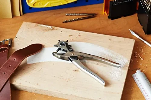 Amazon Basics – Set pinza fustellatrice, per il cuoio, rotante, per fori di diverse dimensioni - immagine 2