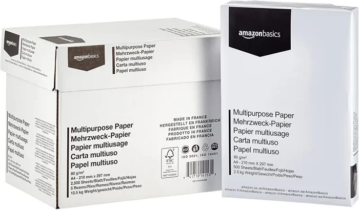 Amazon Basics Carta da stampa multiuso A4 80gsm, 1 risma, 500 fogli, bianco Vendita calda - immagine 2