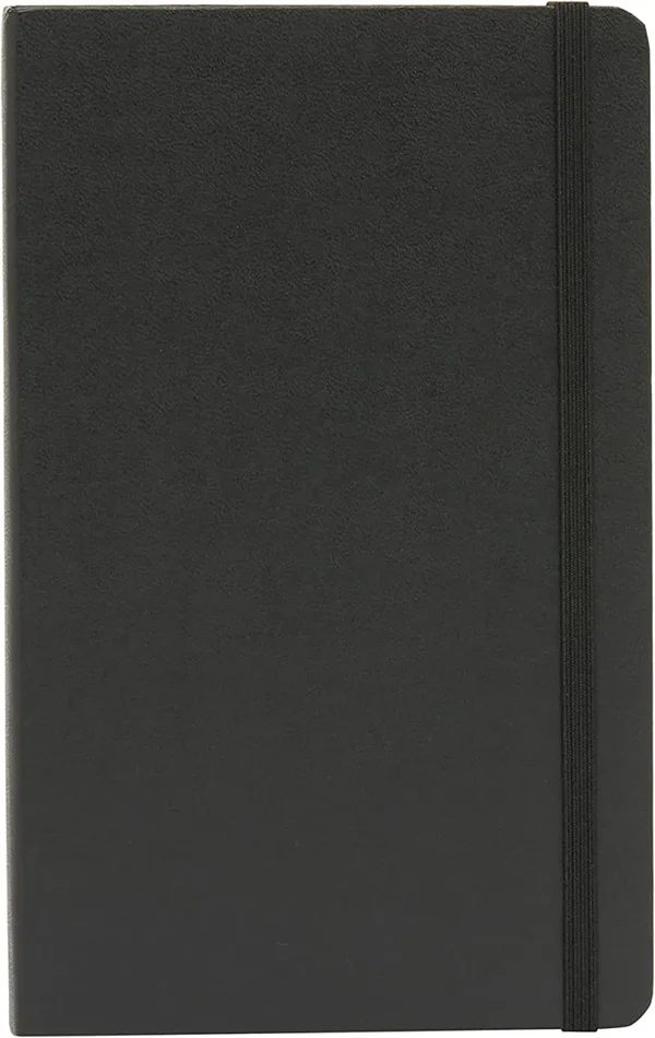 Amazon Basics Classic Notebook – Taccuino classico con pagine bianche, Nero, 13.5 x 21 cm